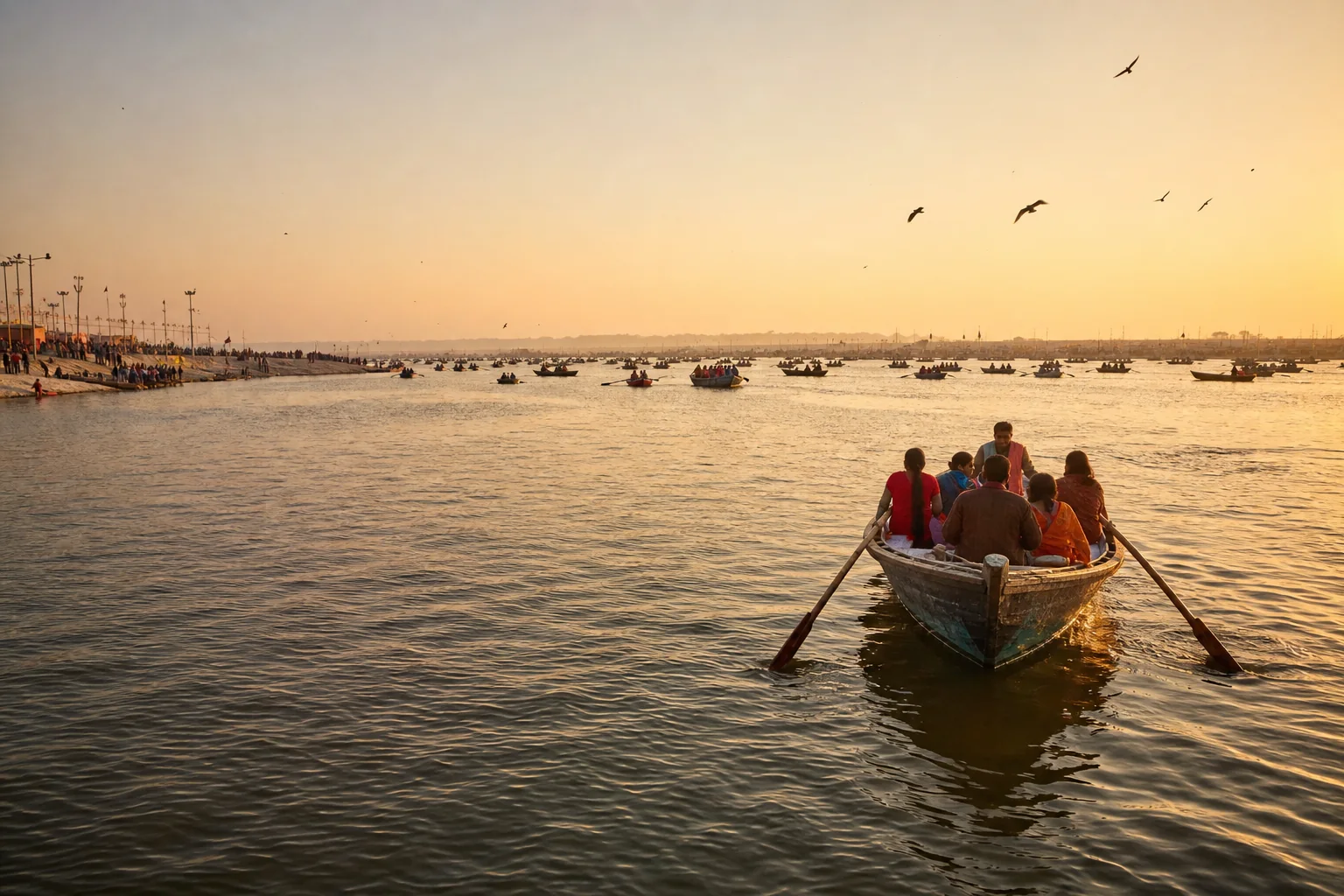 Sacred river light — growth visibility for Ayodhya