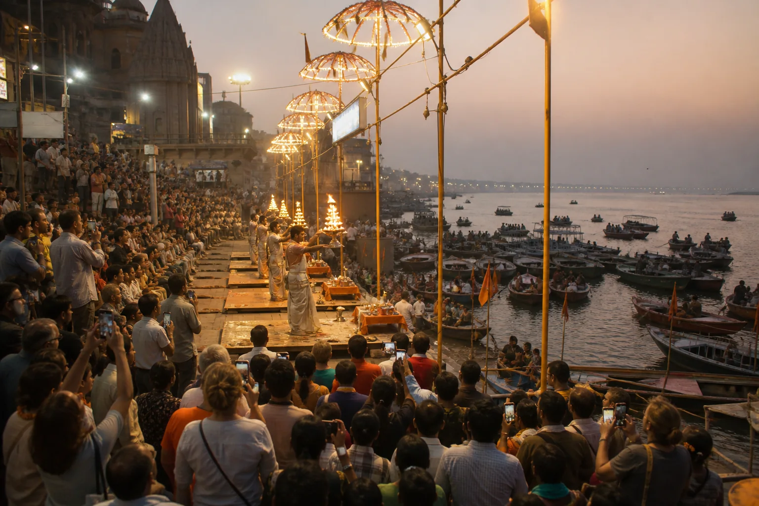 Varanasi ghats at dusk — SAM Media Agency Location coverage